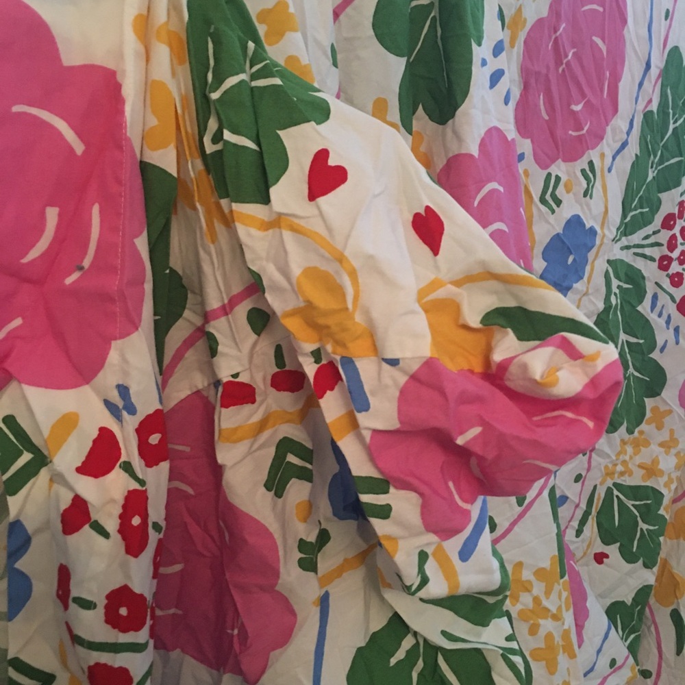Marimekko king duvet cover and one sham green pink cotton - Picture 4 of 8
